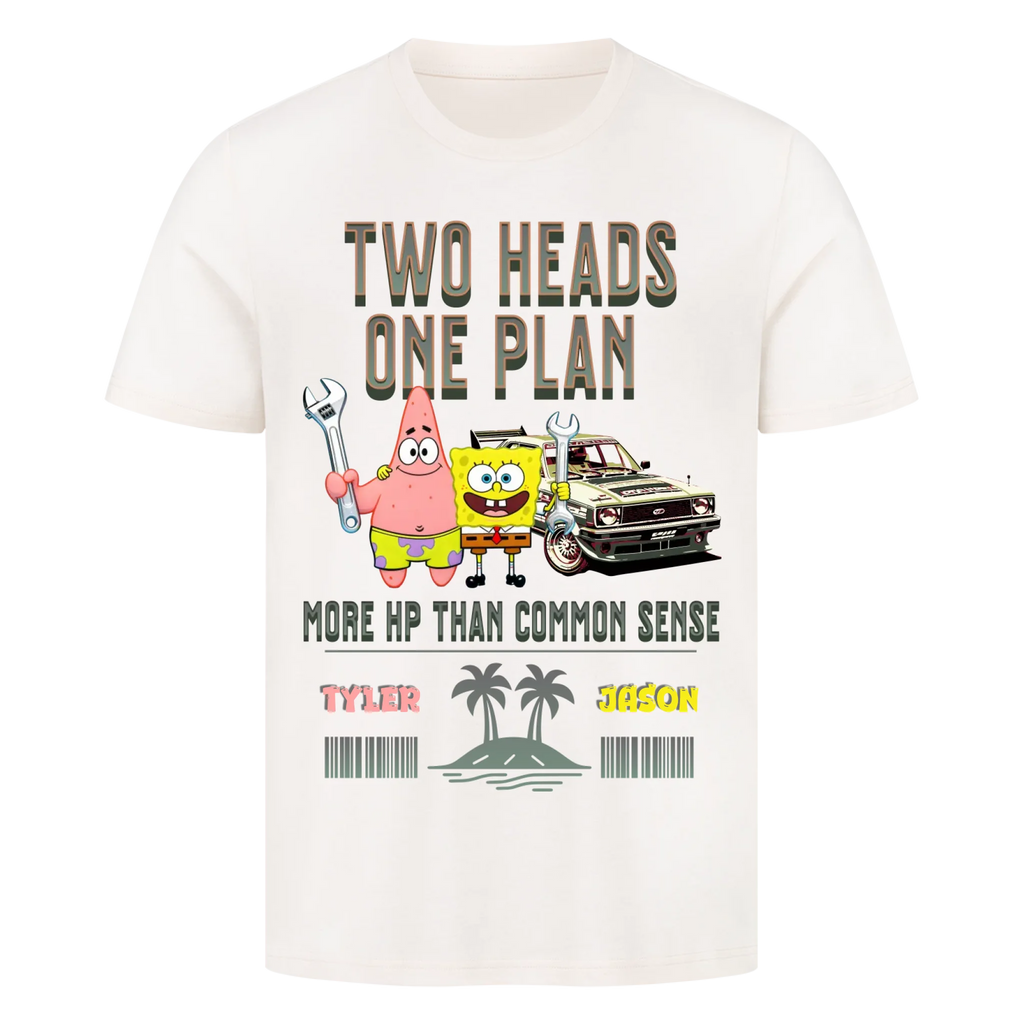 Two Heads One Plan -  Premium T-Shirt