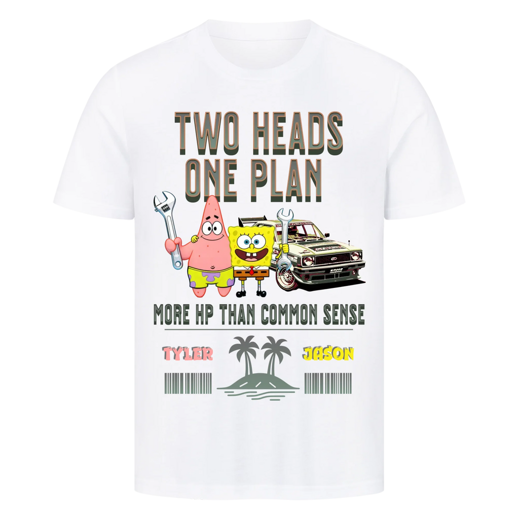 Two Heads One Plan -  Premium T-Shirt