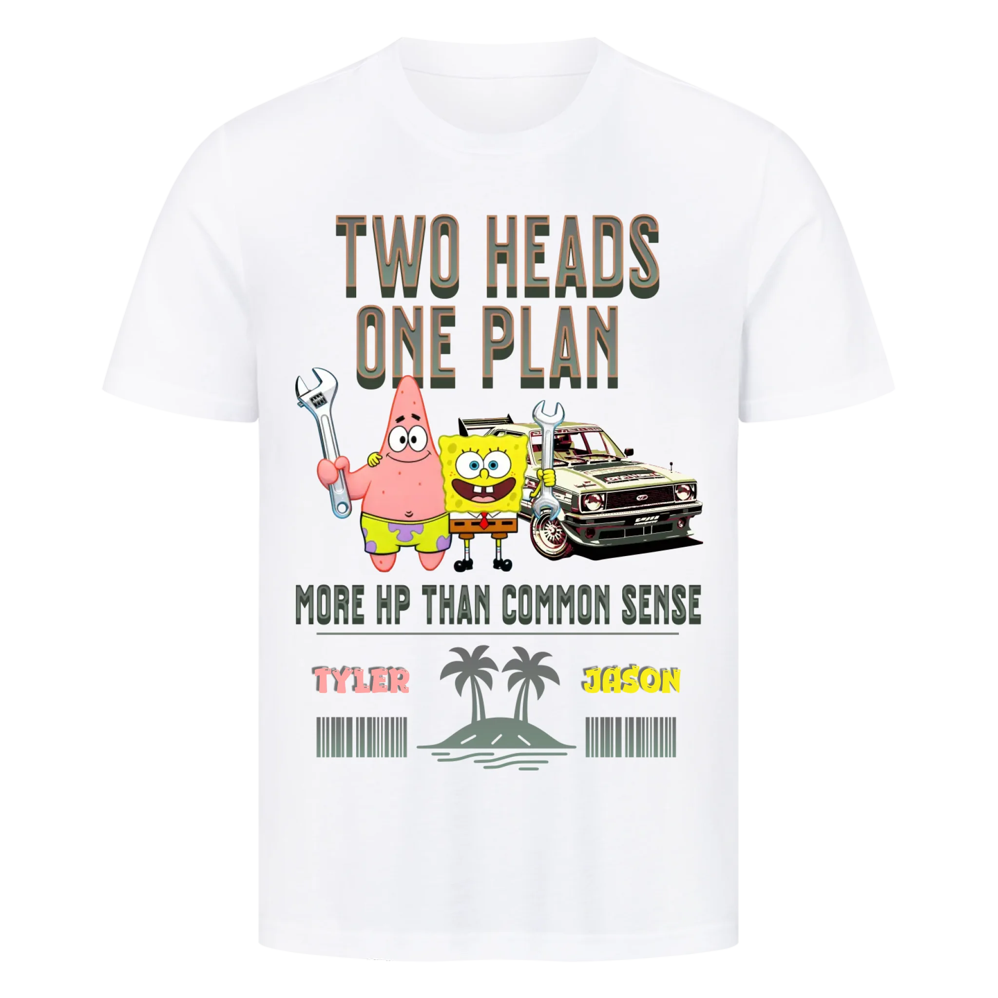 Two Heads One Plan -  Premium T-Shirt