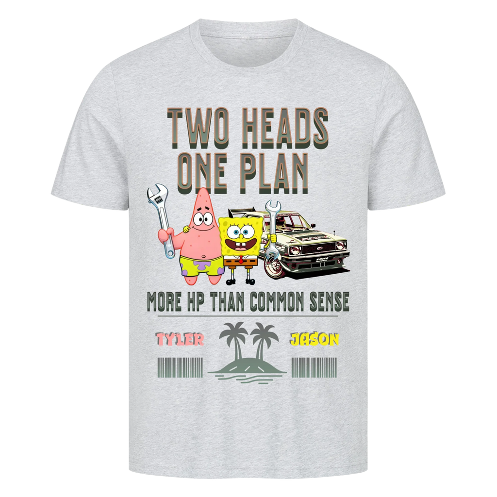 Two Heads One Plan -  Premium T-Shirt