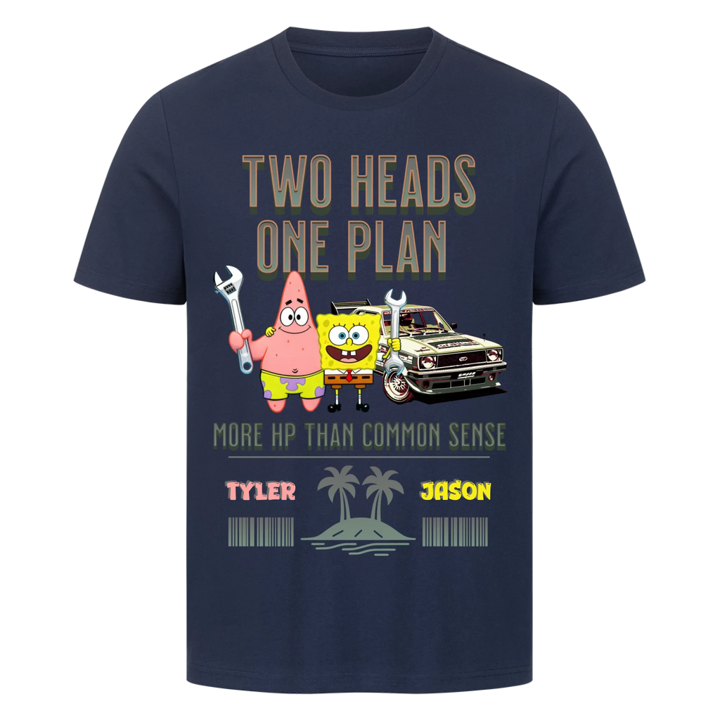 Two Heads One Plan -  Premium T-Shirt