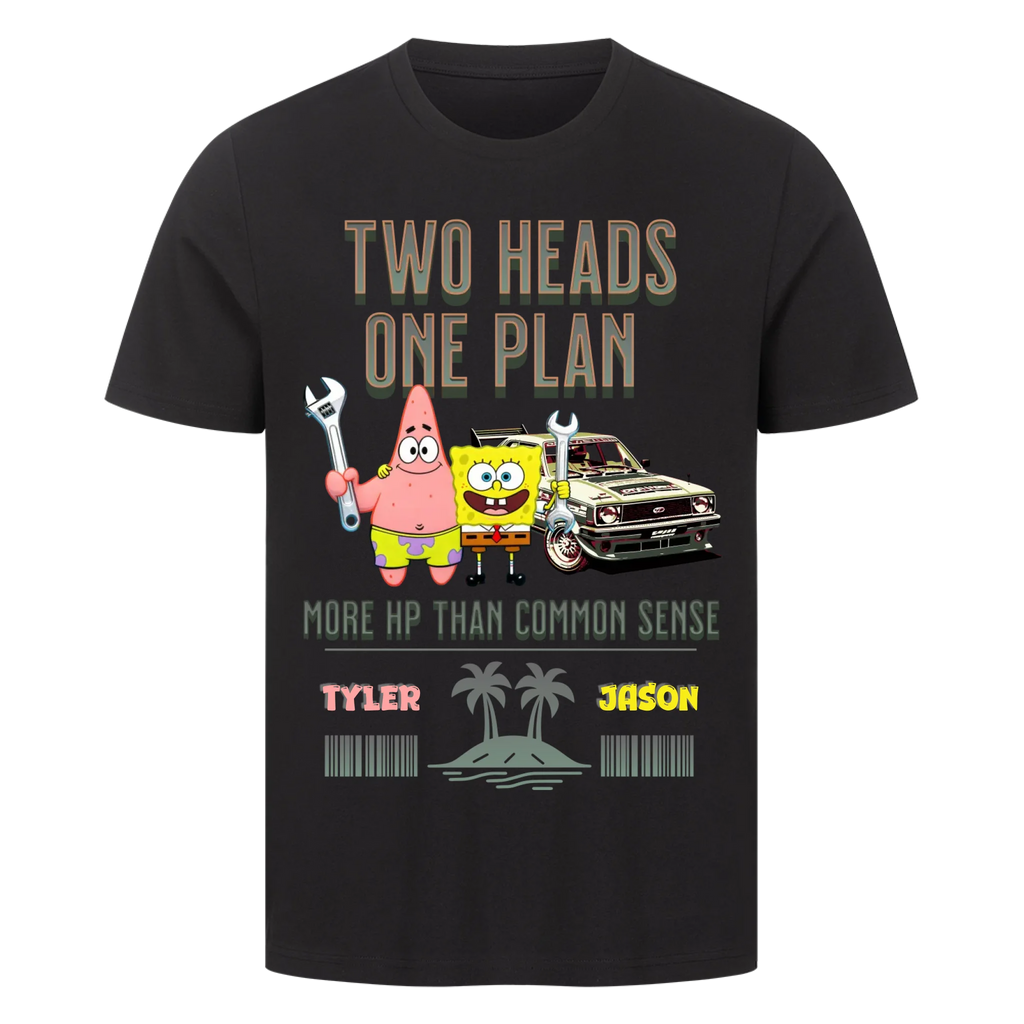 Two Heads One Plan -  Premium T-Shirt