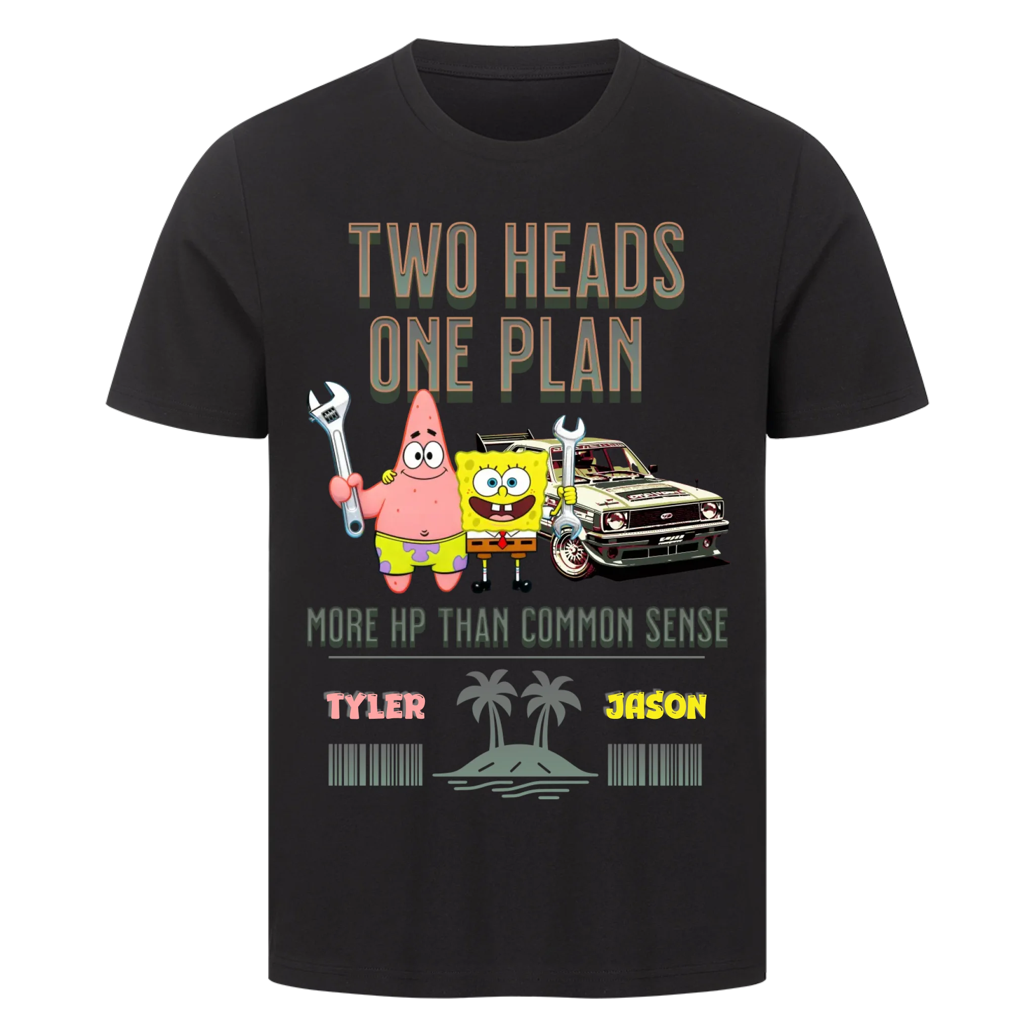Two Heads One Plan -  Premium T-Shirt