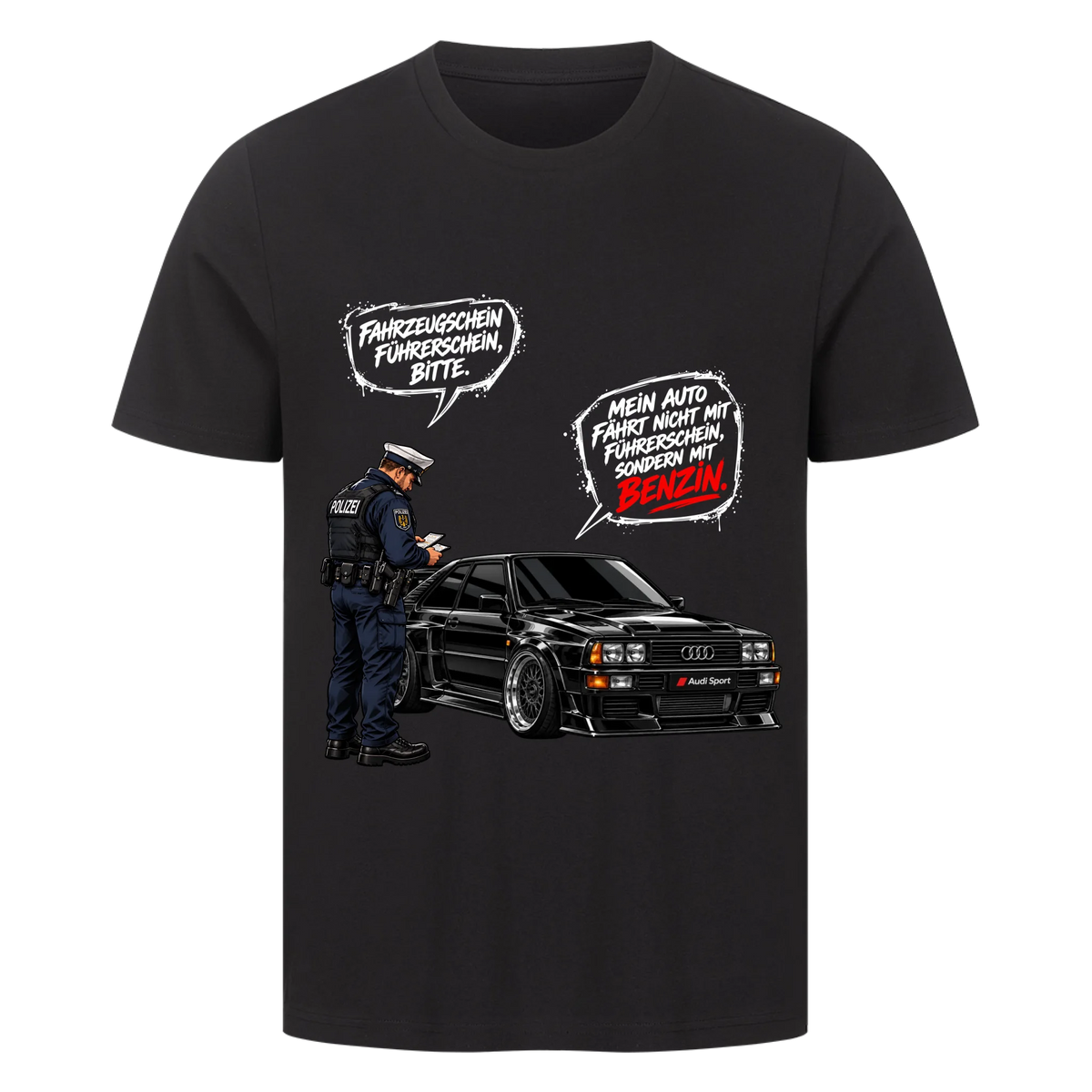 MEIN AUTO FÄHRT MIT BENZIN – Personalisiertes T-Shirt